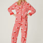 Dachsund Print 3-Piece Flannel PJ Set