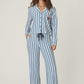 Soiree Dreams Blue Stripe Long Sleeve PJ Set