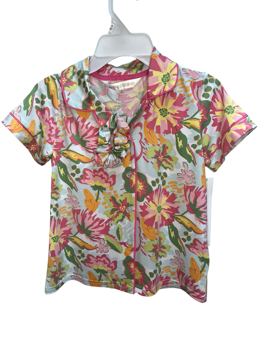 Girl's  Summer Bouquet Sleep Shorts Set