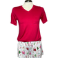 Highlands V Neck Pocket Tee Red