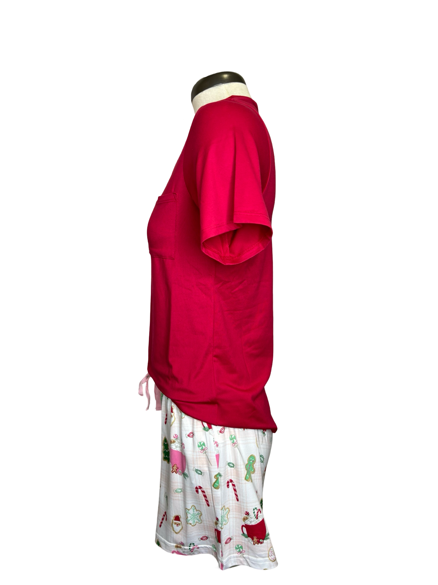 Highlands V Neck Pocket Tee Red