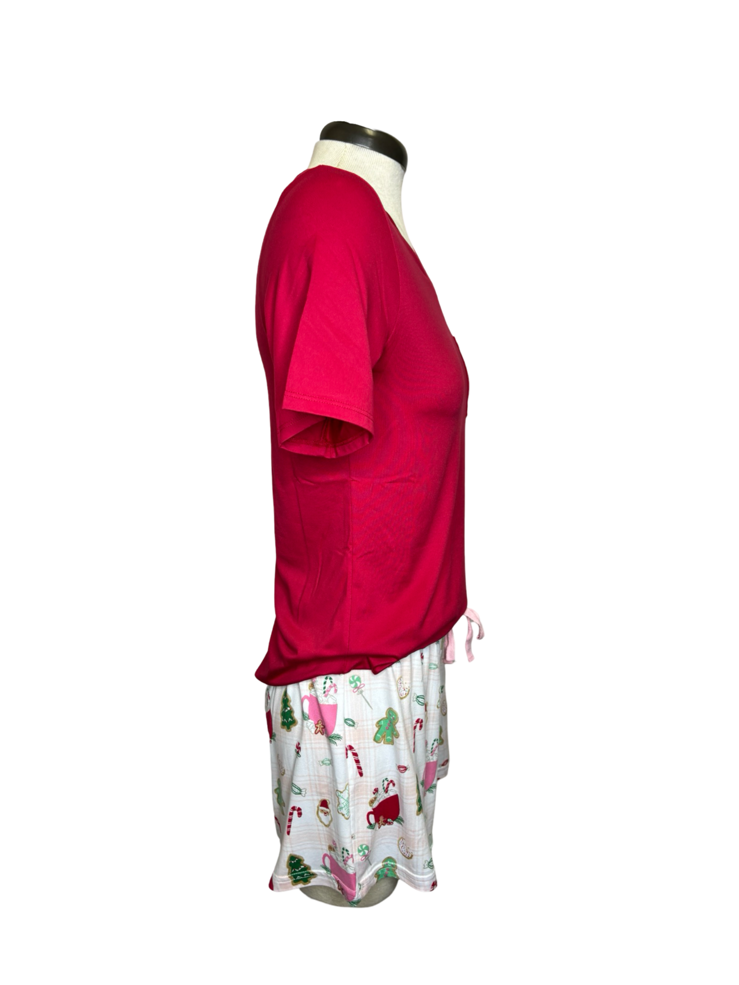 Highlands V Neck Pocket Tee Red