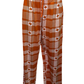 Texas Plaid Men's Sleep Pants Burnt Orange/White