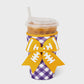 Gameday Gingham Purple & Gold Medium Iced Cup Coolie