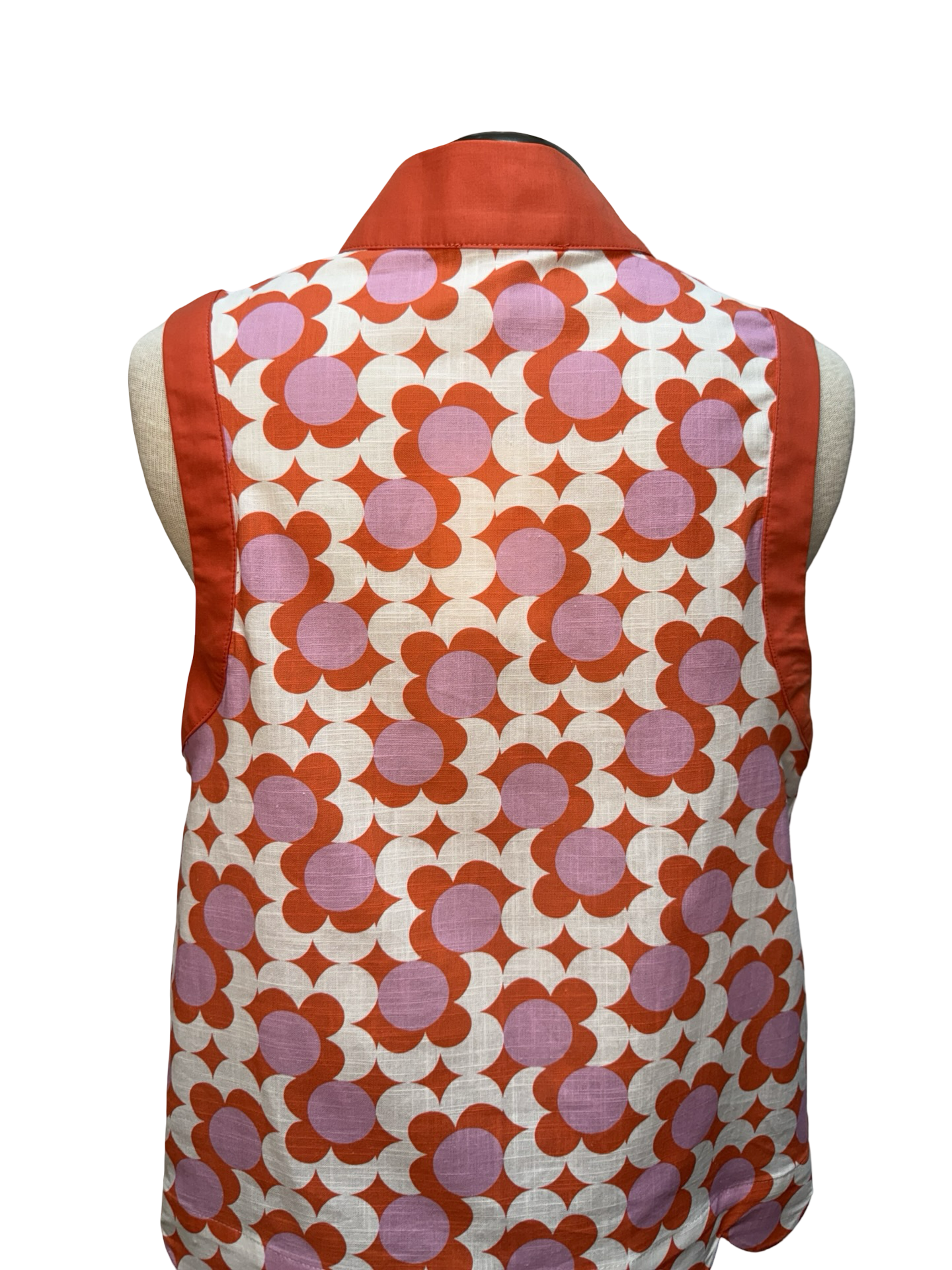Scallop Hem Printed Top Coral