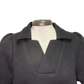 Collared Textured Dress Black