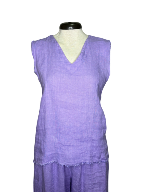 Sequoia Linen Sleeveless Top Lilac