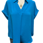 Collared Woven Top Diva Blue
