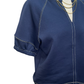 Short Sleeve Knit Stitching Detail Top Navy