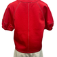 Short Sleeve Knit Stitching Detail Top Red