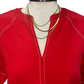 Short Sleeve Knit Stitching Detail Top Red