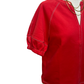 Short Sleeve Knit Stitching Detail Top Red