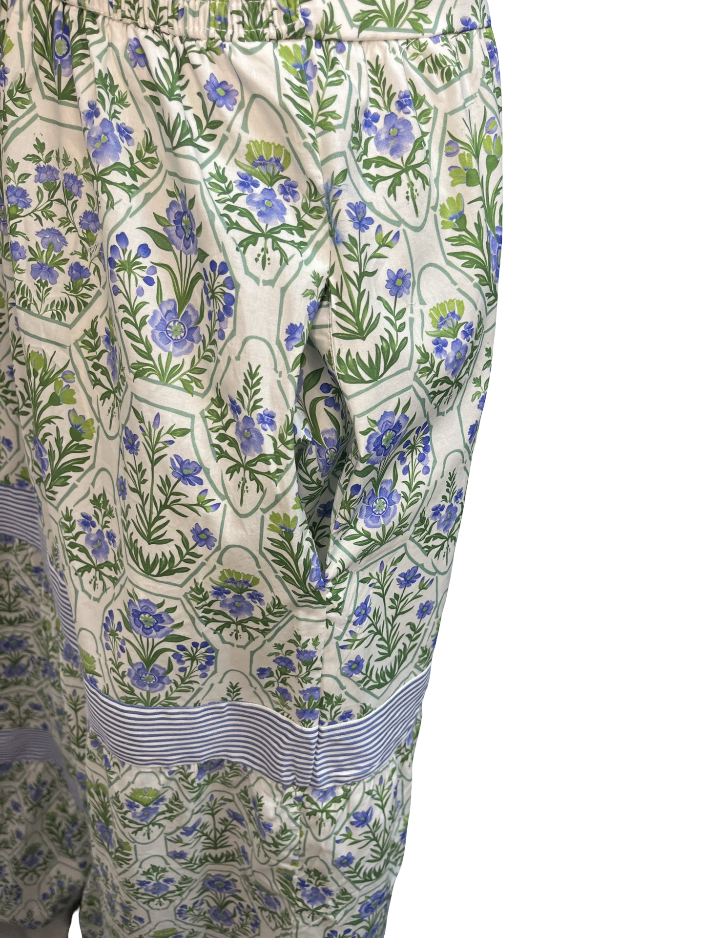 Tied Shoulder Tiered Print Maxi Dress with Pockets Green/Blue