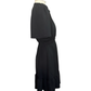 Bell Sleeve Waisted Mini Dress Black