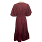 Bubble Sleeve Midi Dress Wine