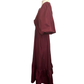Bubble Sleeve Midi Dress Wine