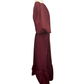 Bubble Sleeve Midi Dress Wine