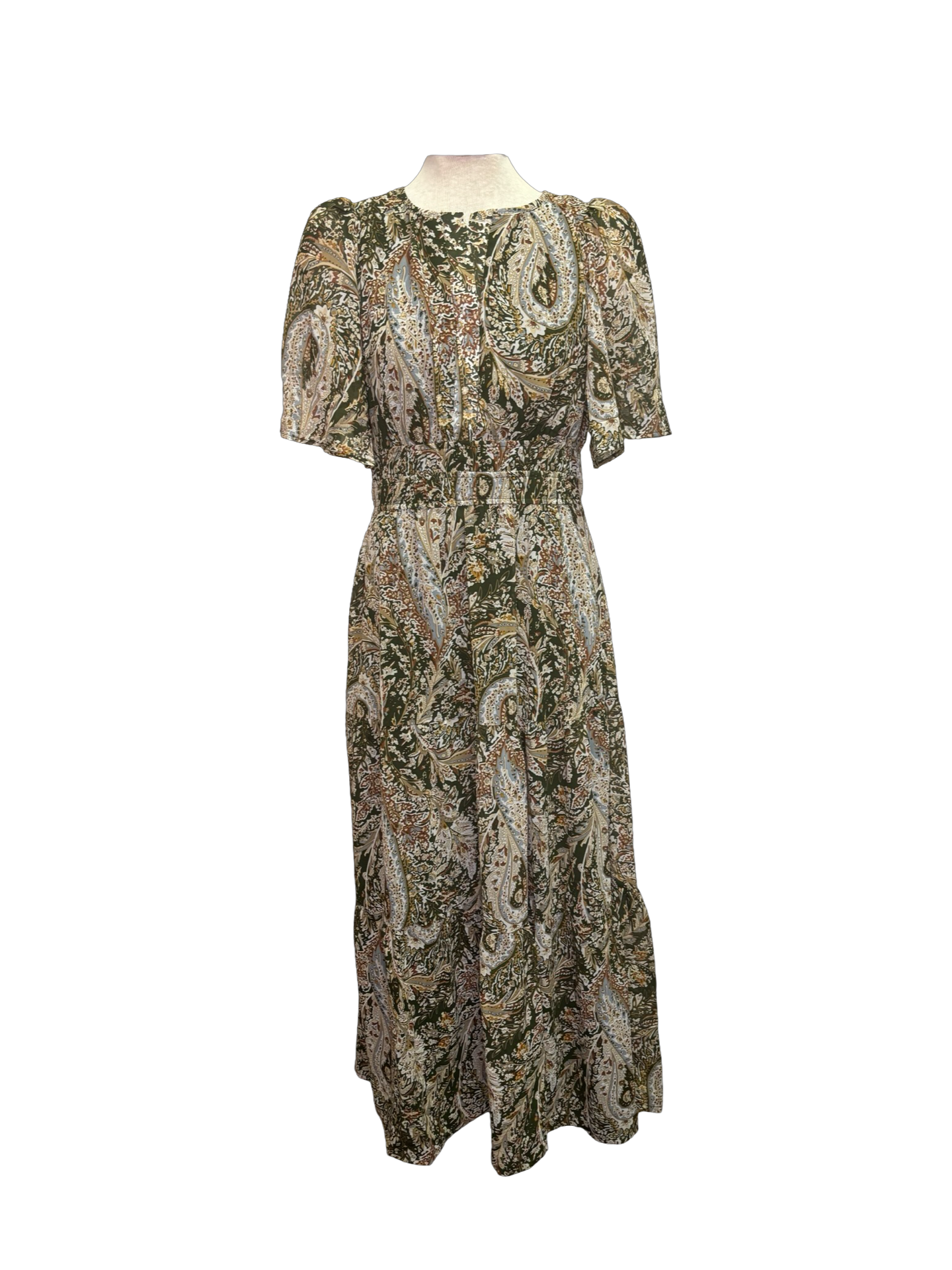 Flutter Sleeve Tiered Maxi Dress