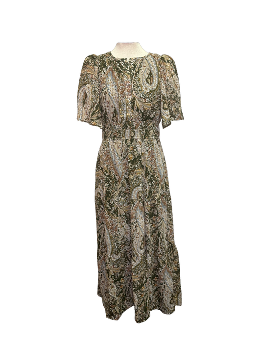 Flutter Sleeve Tiered Maxi Dress