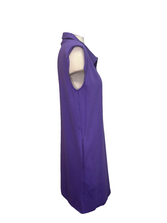 Sleeveless Polo Mini Dress Purple