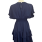 Smocked Waist Short Sleeve Mini Dress Navy