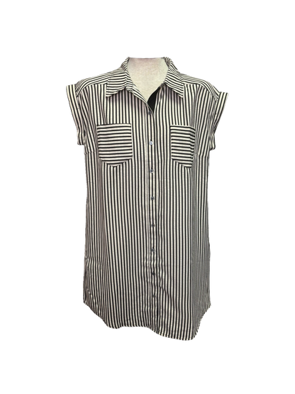 Striped Button Down Shirt Mini Dress