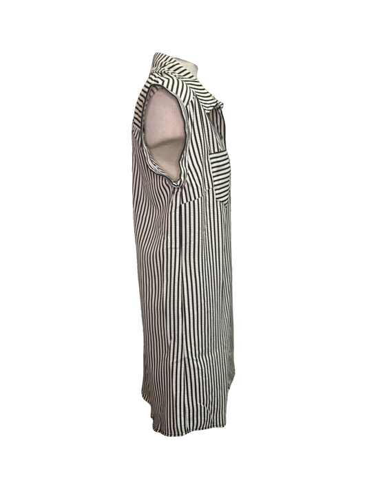 Striped Button Down Shirt Mini Dress