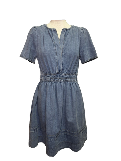 Short Sleeve Washed Denim Dress
