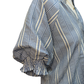 Short Puff Sleeve Stripe Top Blue