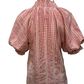 Short Puff Sleeve Stripe Top Red
