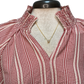 Short Puff Sleeve Stripe Top Red