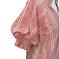 Short Puff Sleeve Stripe Top Red