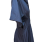 Short Sleeve Ruched Waist Shirt Dress Navy