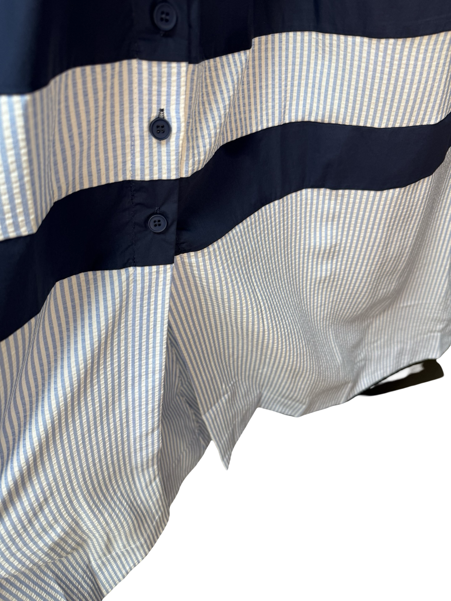 Short Sleeve Ruched Waist Shirt Dress Navy