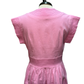 Short Sleeve Zip Up Dress Pink
