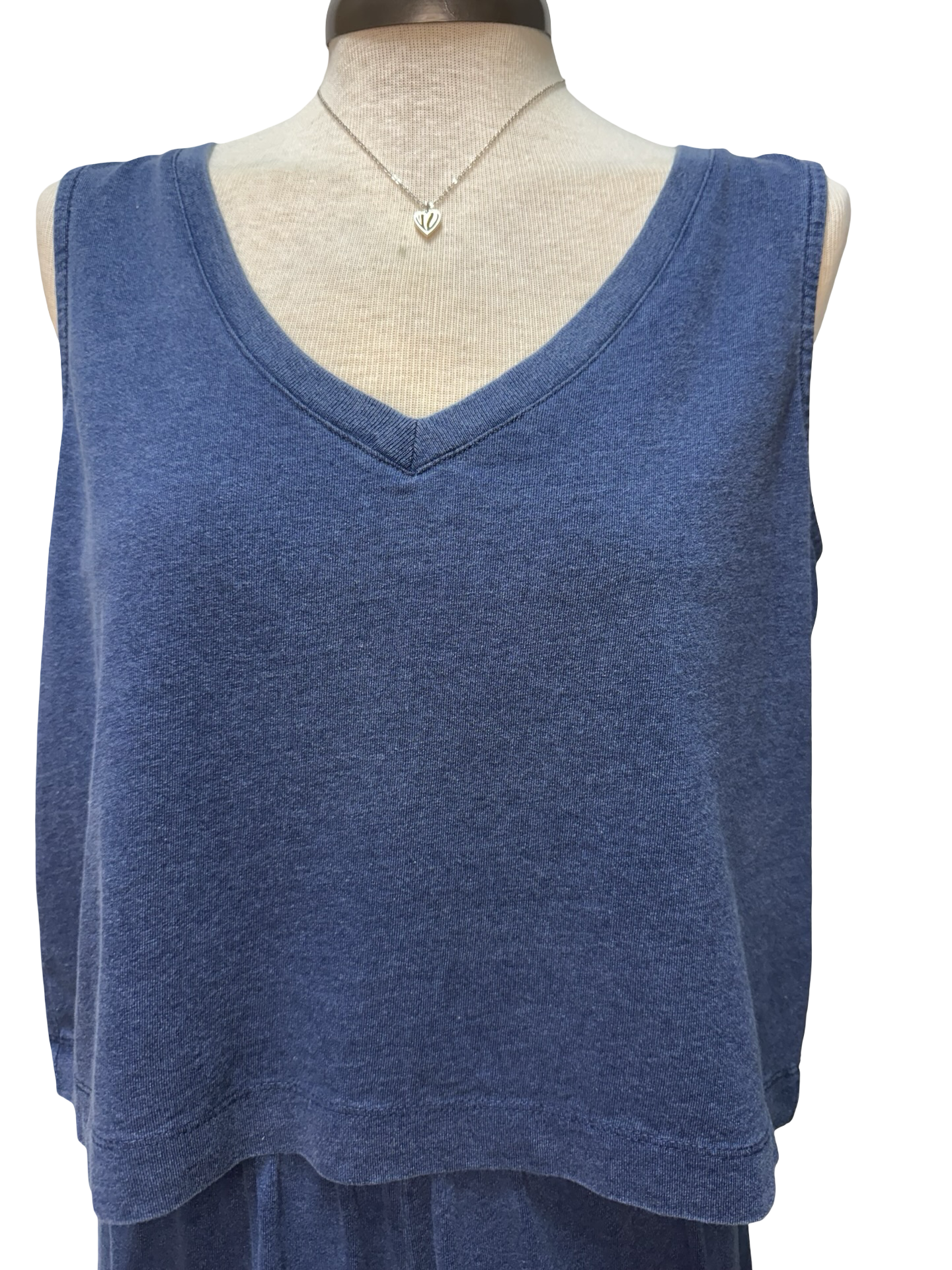 Sloane V Neck Denim Tank Indigo