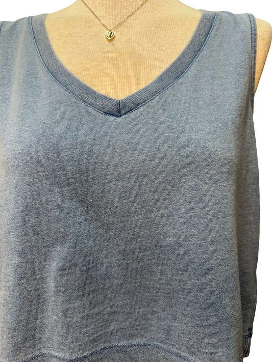 Sloane V Neck Denim Tank Santorini Indigo