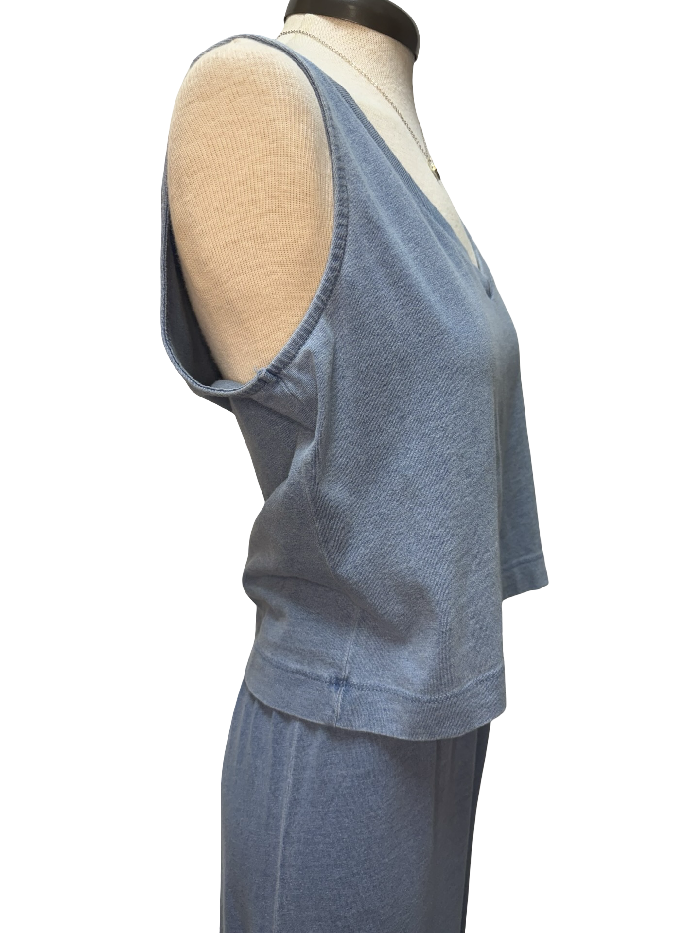 Sloane V Neck Denim Tank Santorini Indigo