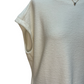 Soft Brush Fabric Round Neck Short Sleeve Top Ivory
