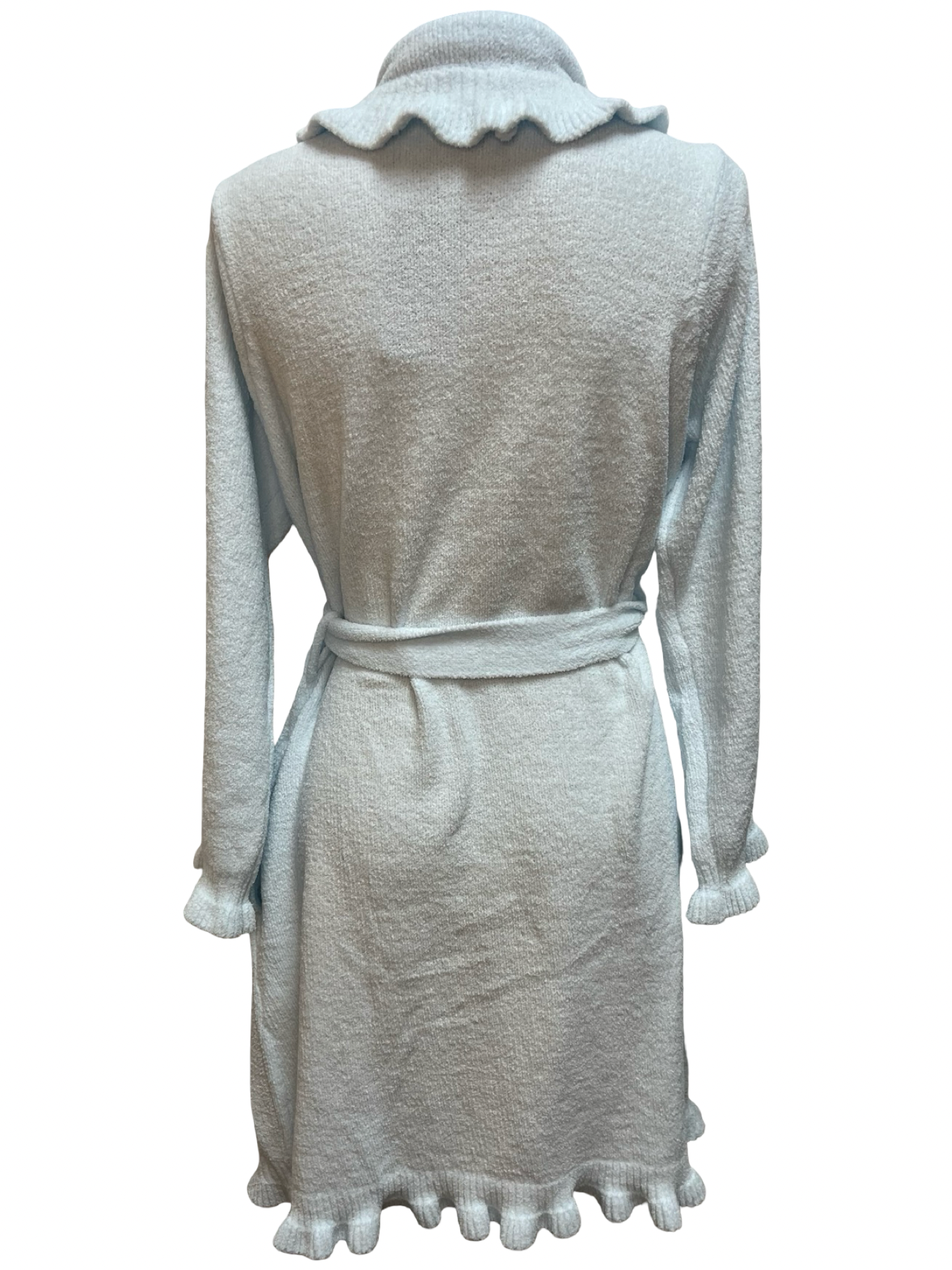 36" Ruffle Chenille Robe Light Blue