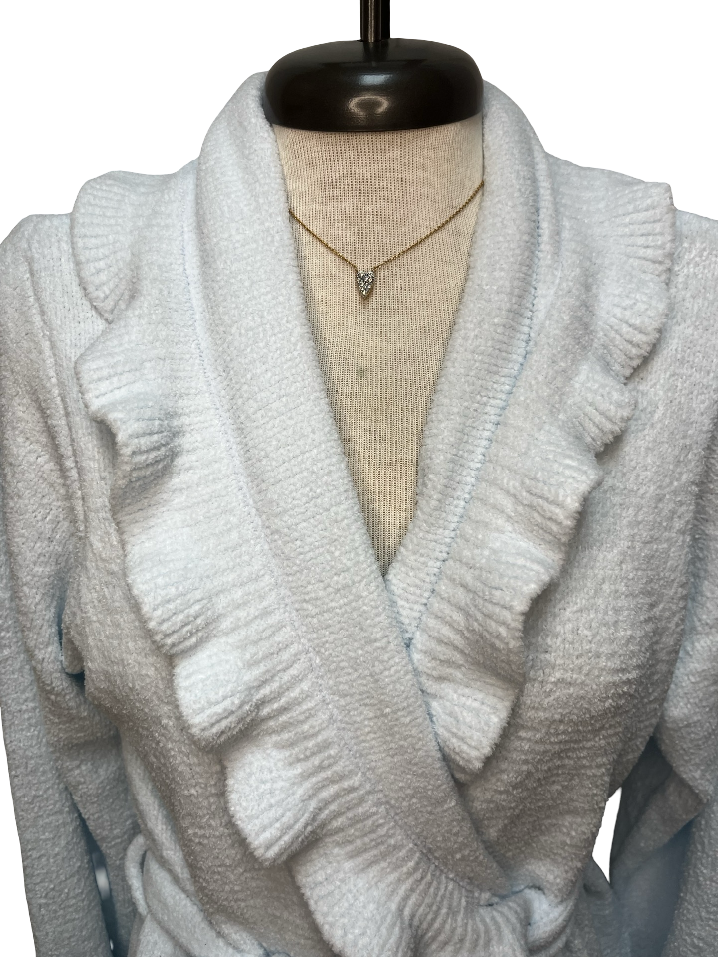 36" Ruffle Chenille Robe Light Blue