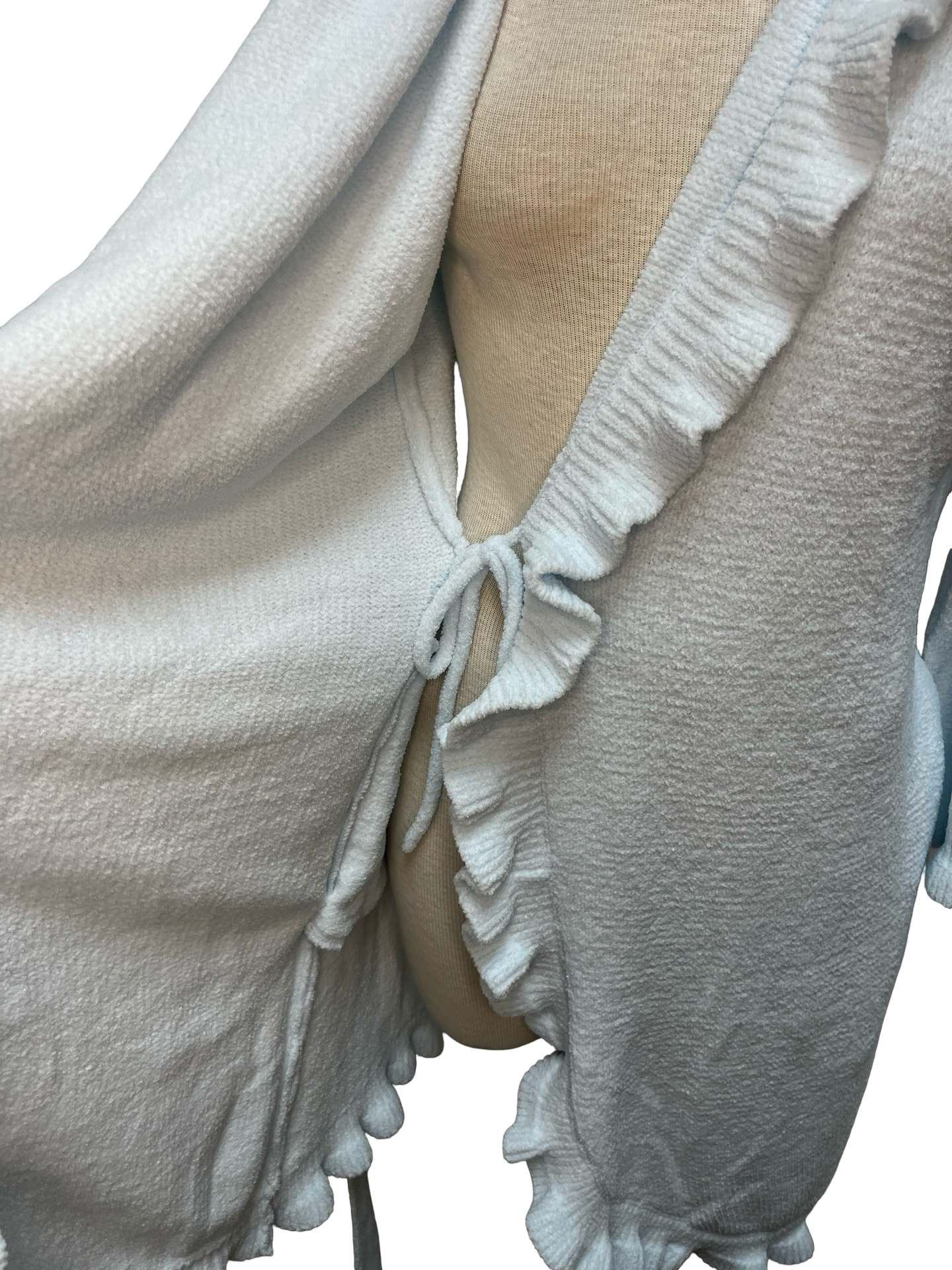 36" Ruffle Chenille Robe Light Blue