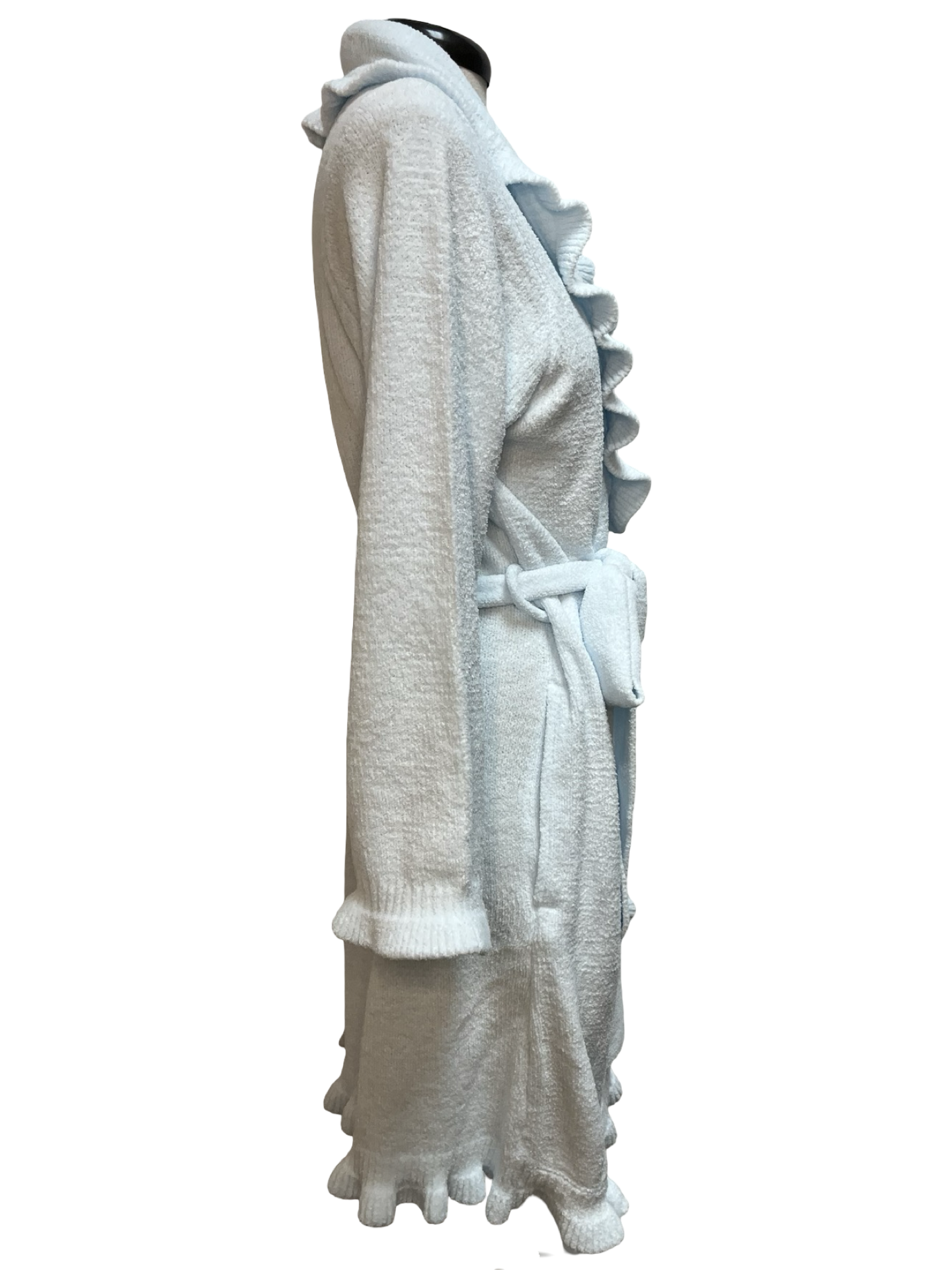 36" Ruffle Chenille Robe Light Blue