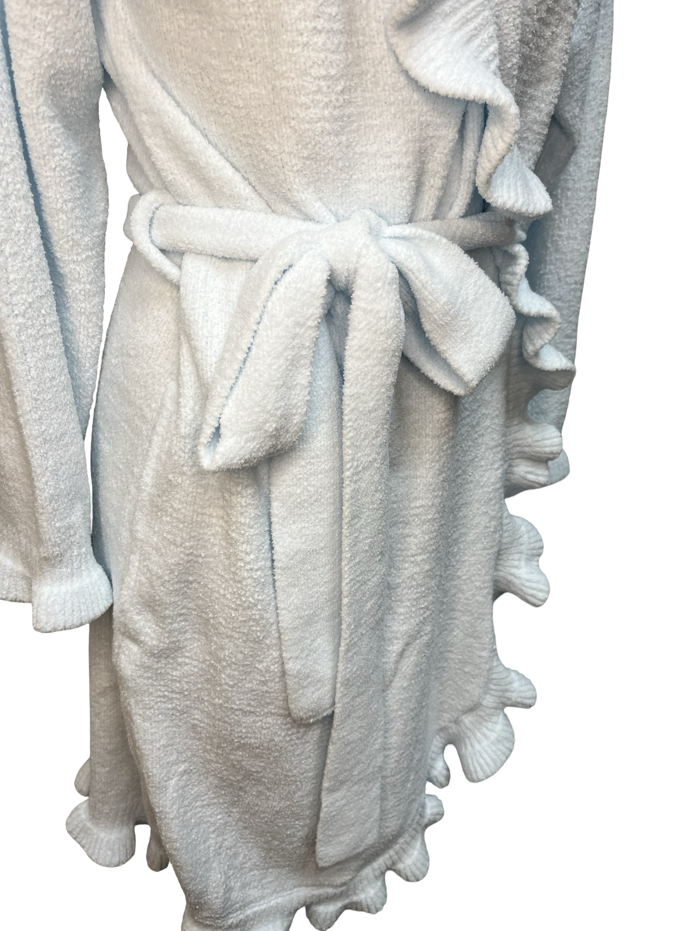 36" Ruffle Chenille Robe Light Blue