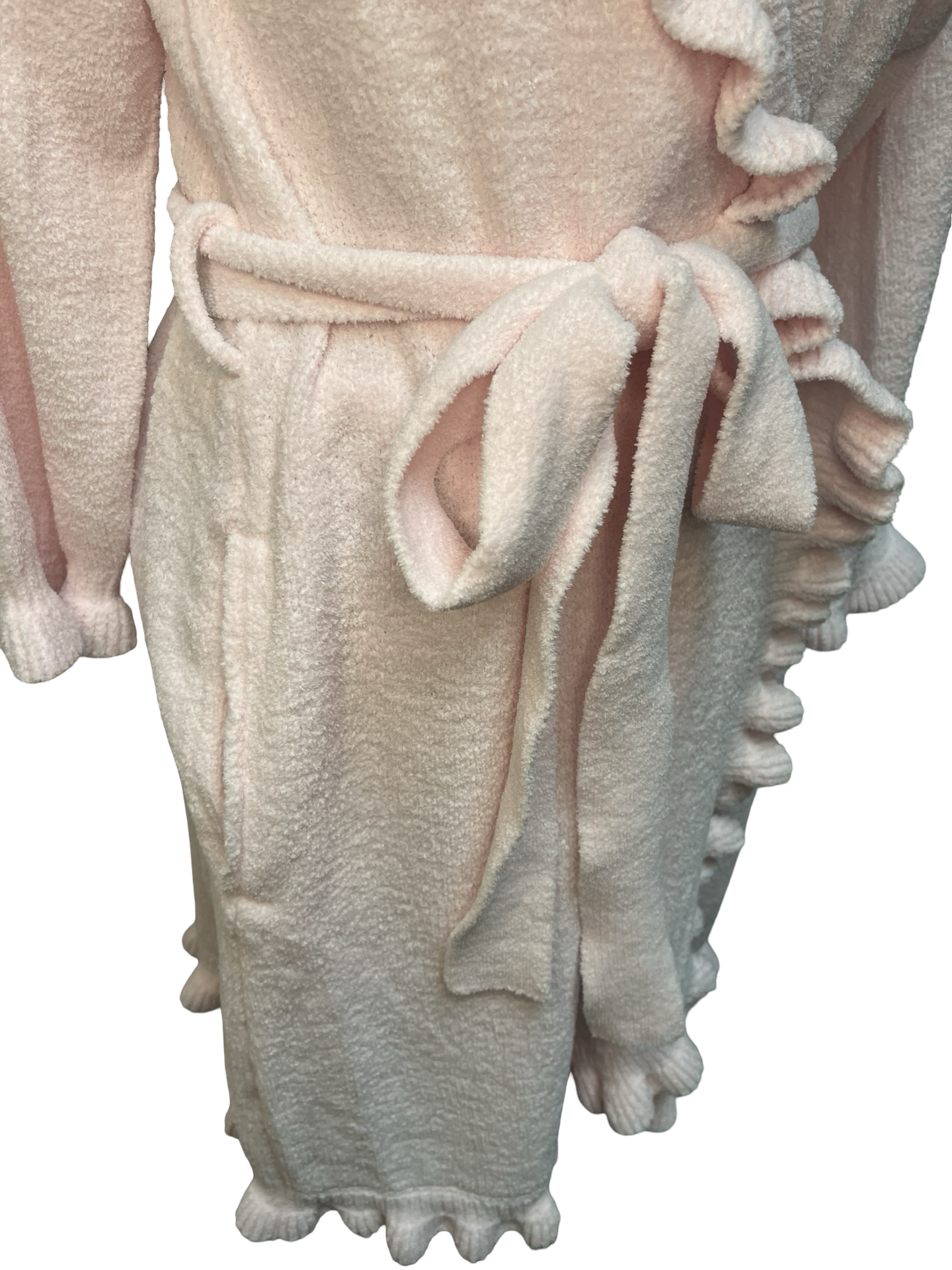 36" Ruffle Chenille Robe Light Pink