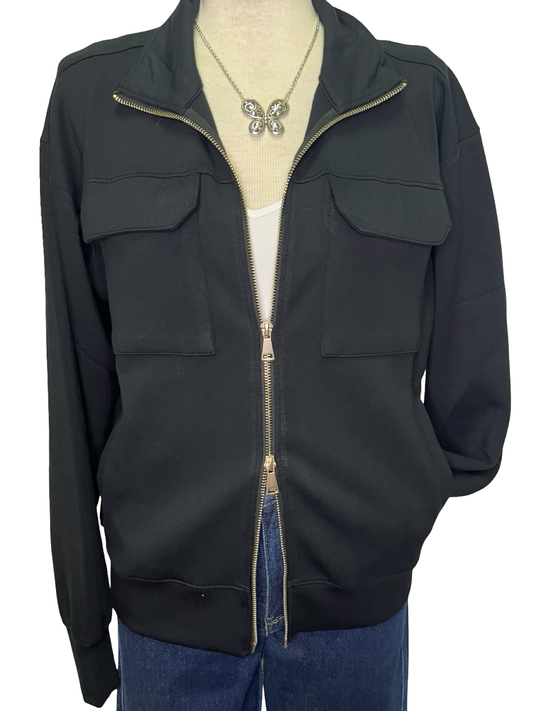 DreamTech Double Zip Bomber Jacket Black