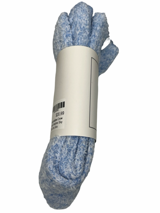 Marshmallow Crew Socks Heather Sky Blue One Size
