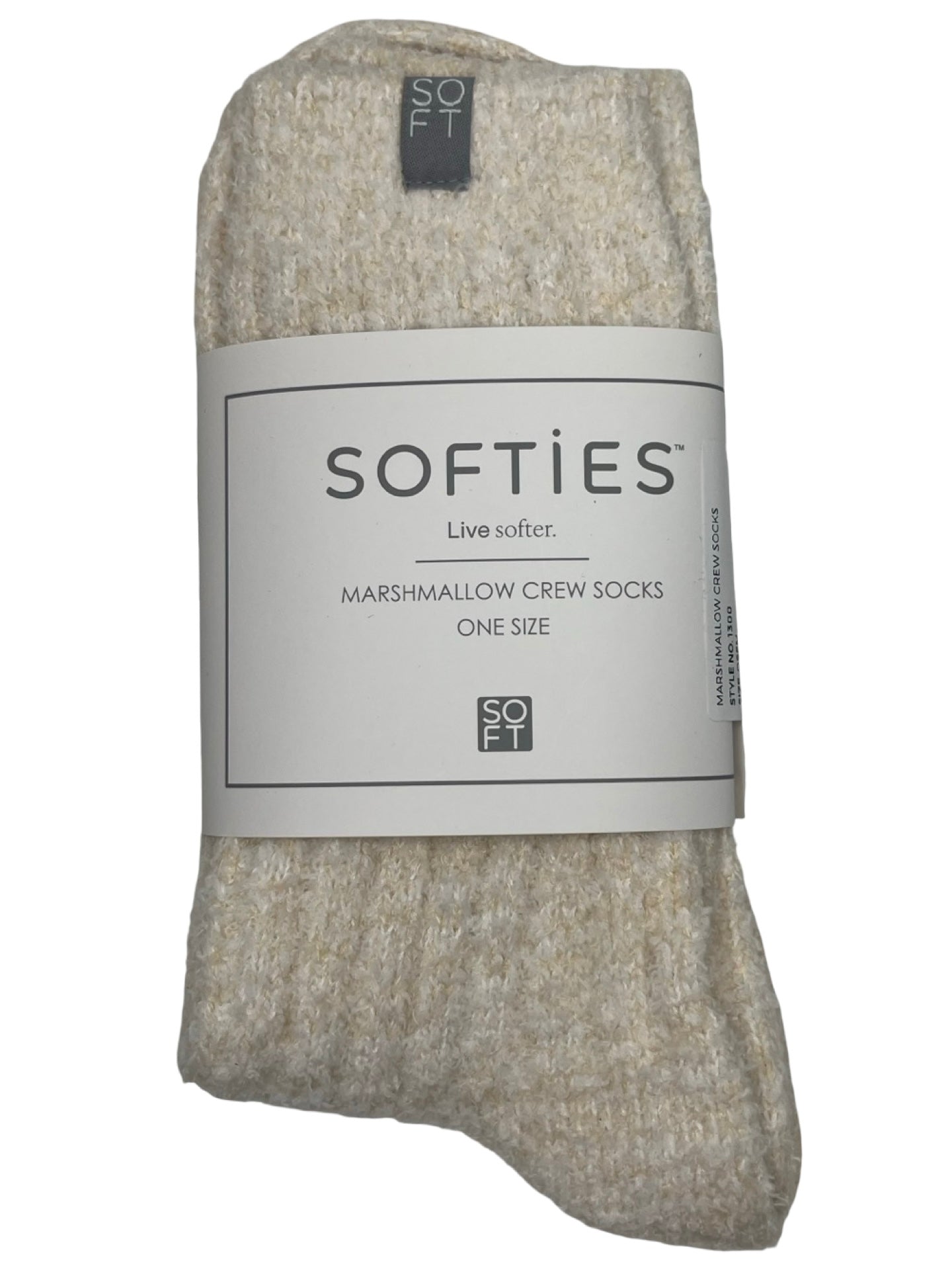 Marshmallow Crew Socks Heather Warm Sand One Size