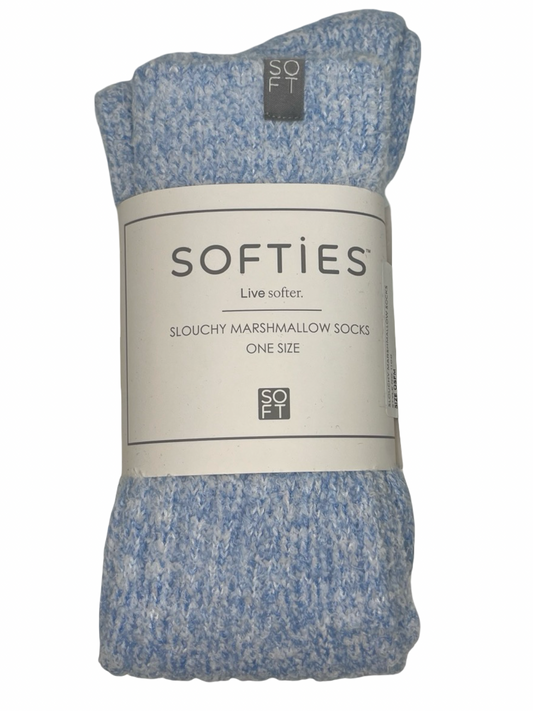 Marshmallow Slouch Socks Heather Sky Blue One Size