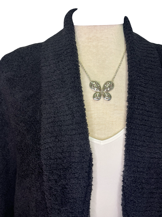 Solid Marshmallow Shrug Black One Size